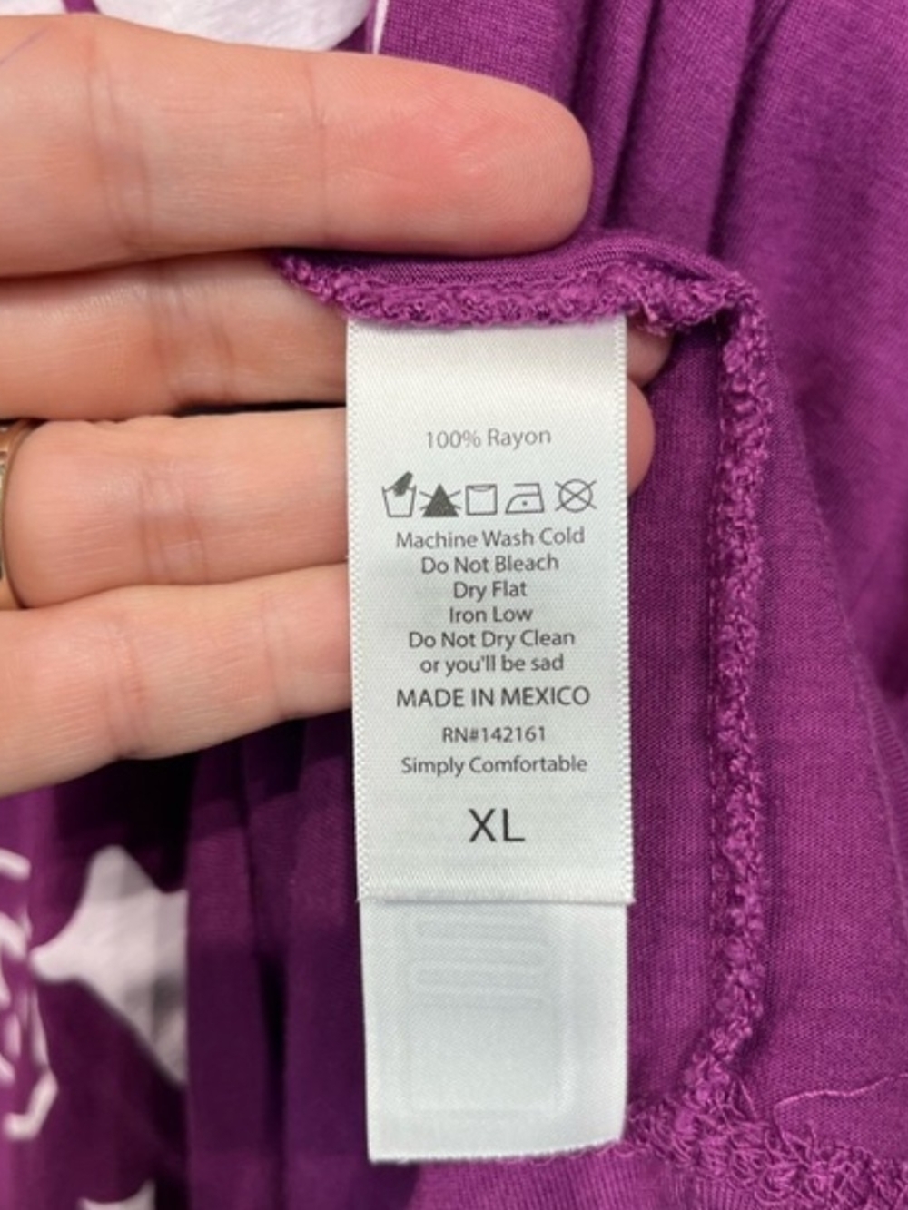 LuLaRoe Purple V-Neck Graphic Tee - Picture 4 of 6